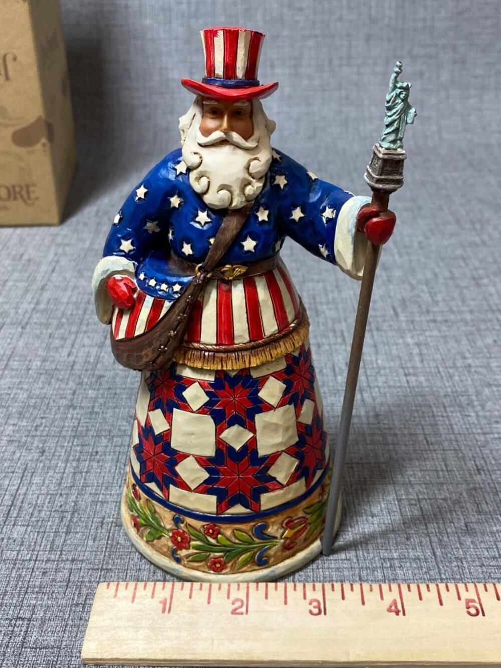 Jim Shore "Perfectly Festive in All Fifty States" Stars and Stripes Santa BOX - Picture 8 of 11